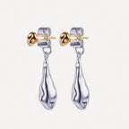 Silver Abstract Drop Earrings