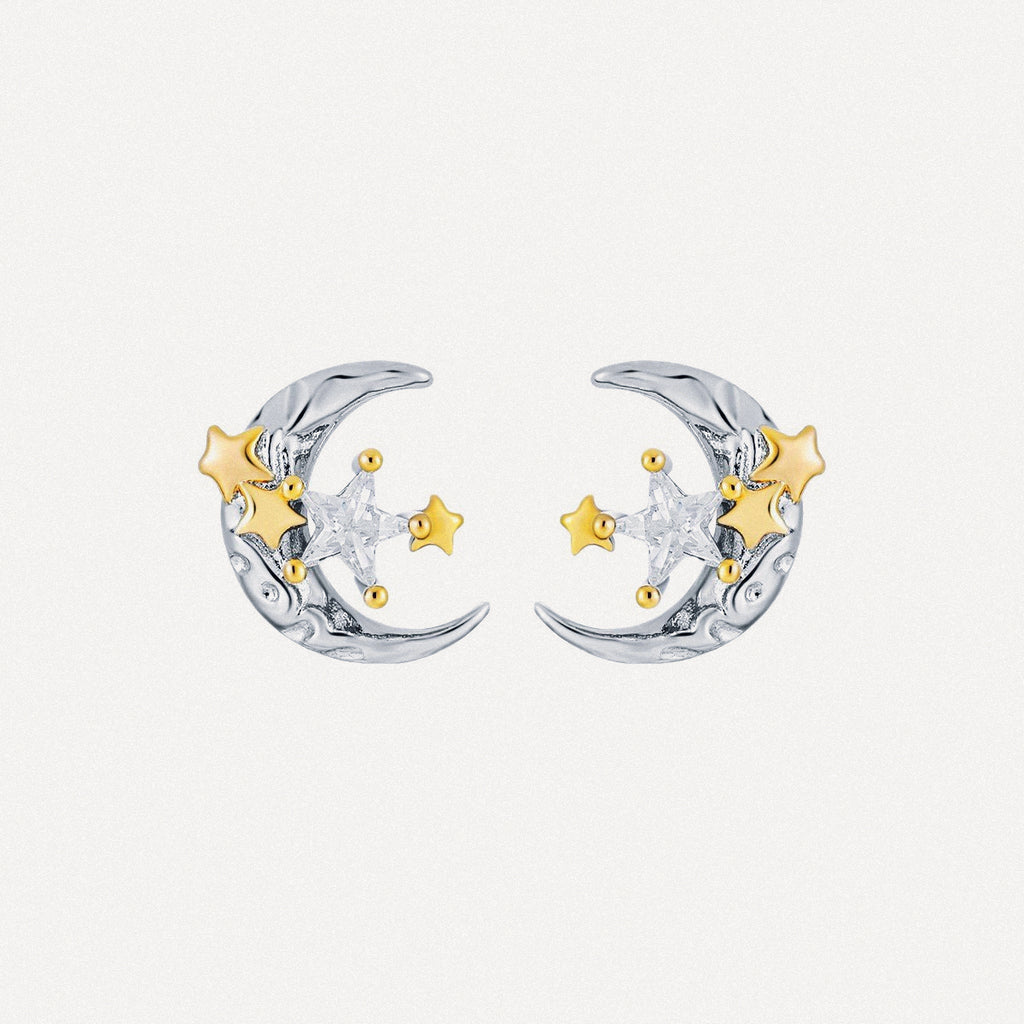 Crescent Moon Stud Earrings