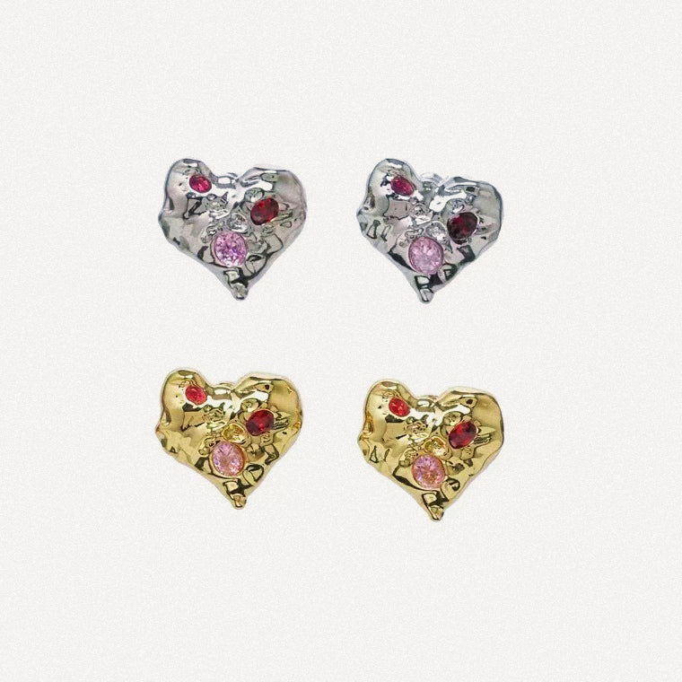 Shiny Heart Studs