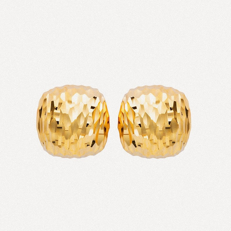 Golden Facet Stud Earrings