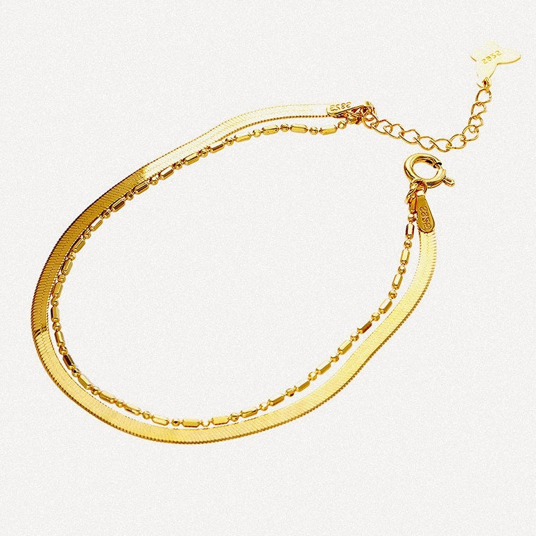 Golden Gleam Duo Chain Bracelet